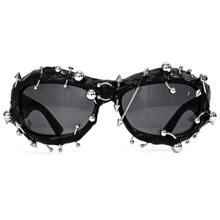 TALKLESSFASHION European and American street punk rivet metal design sense color European and American sunglasses fashionable trend face small glasses
