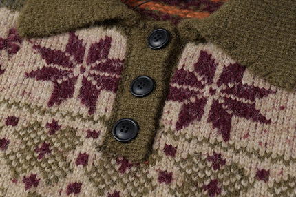 TALKLESSFASHION Fair Isle Executive Polo Knit
