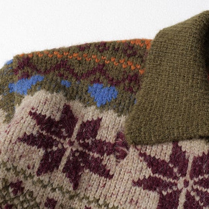 TALKLESSFASHION Fair Isle Executive Polo Knit