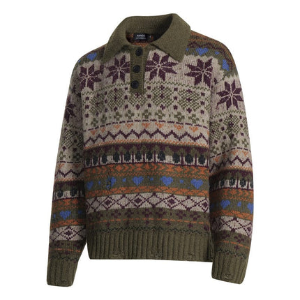 TALKLESSFASHION Fair Isle Executive Polo Knit