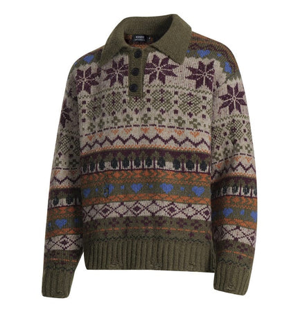 THETLSTUDIO Fair Isle Executive Polo Knit