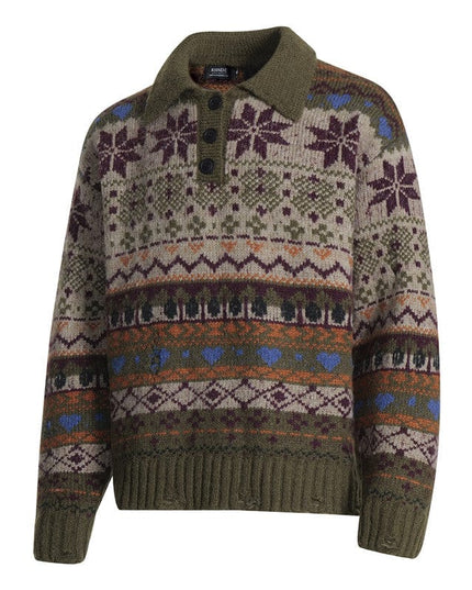TALKLESSFASHION Fair Isle Executive Polo Knit