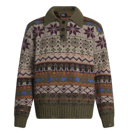 THETLSTUDIO Fair Isle Executive Polo Knit