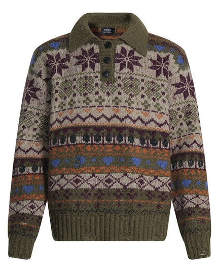 TALKLESSFASHION Fair Isle Executive Polo Knit