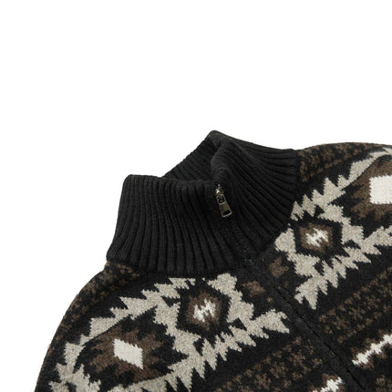 TALKLESSFASHION Fair Isle Executive Stand-Collar Shell