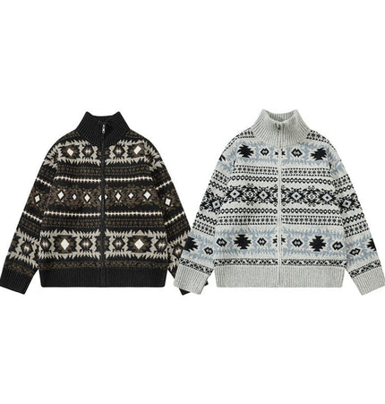 THETLSTUDIO Fair Isle Executive Stand-Collar Shell