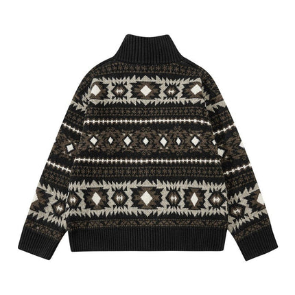TALKLESSFASHION Fair Isle Executive Stand-Collar Shell
