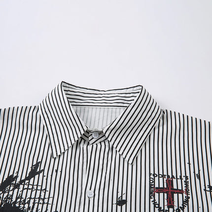 TALKLESSFASHION fake two-piece striped shirt with long sleeves
