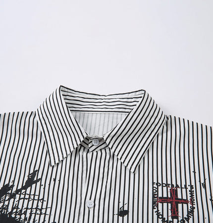 TALKLESSFASHION fake two-piece striped shirt with long sleeves