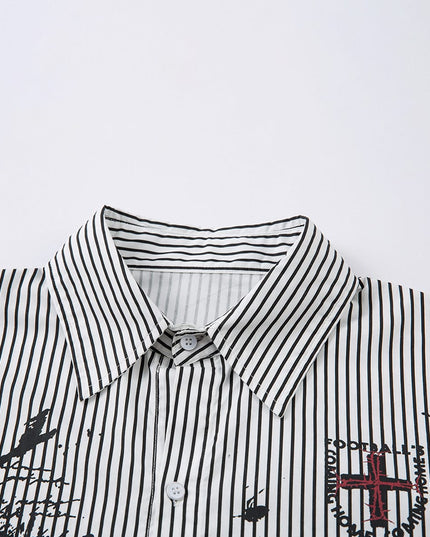 TALKLESSFASHION fake two-piece striped shirt with long sleeves