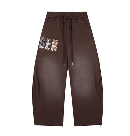 TALKLESSFASHION Fleece Retro Scimitar Wide-Leg Pants