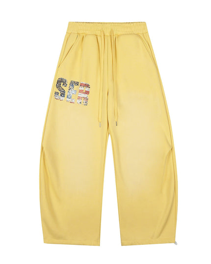 TALKLESSFASHION Fleece Retro Scimitar Wide-Leg Pants
