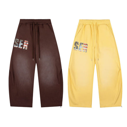 TALKLESSFASHION Fleece Retro Scimitar Wide-Leg Pants