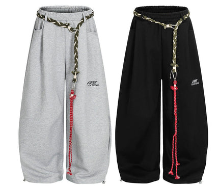 TALKLESSFASHION Fleece Scimitar Wide-Leg Sweatpants