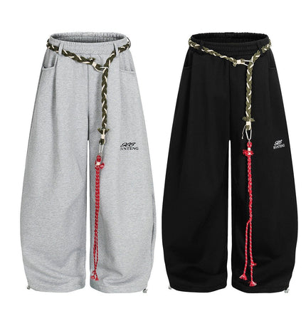 TALKLESSFASHION Fleece Scimitar Wide-Leg Sweatpants