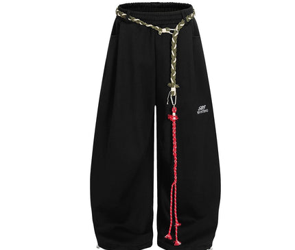 TALKLESSFASHION Fleece Scimitar Wide-Leg Sweatpants