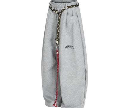 TALKLESSFASHION Fleece Scimitar Wide-Leg Sweatpants
