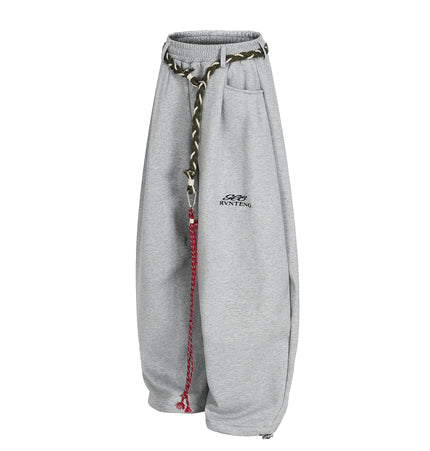 TALKLESSFASHION Fleece Scimitar Wide-Leg Sweatpants