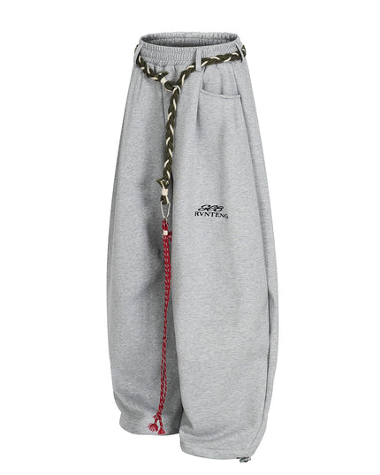 TALKLESSFASHION Fleece Scimitar Wide-Leg Sweatpants