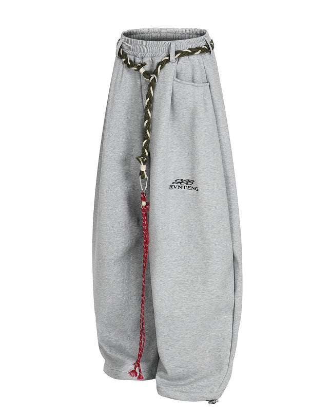 TALKLESSFASHION Fleece Scimitar Wide-Leg Sweatpants