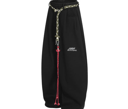 TALKLESSFASHION Fleece Scimitar Wide-Leg Sweatpants