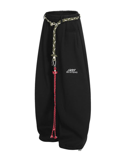 TALKLESSFASHION Fleece Scimitar Wide-Leg Sweatpants