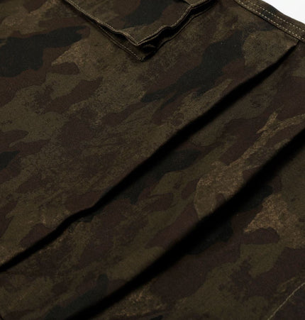 THETLSTUDIO G6801 American Retro Street Summer High-End Pleated Camouflage Workwear Design Men's Loose Cropped Shorts