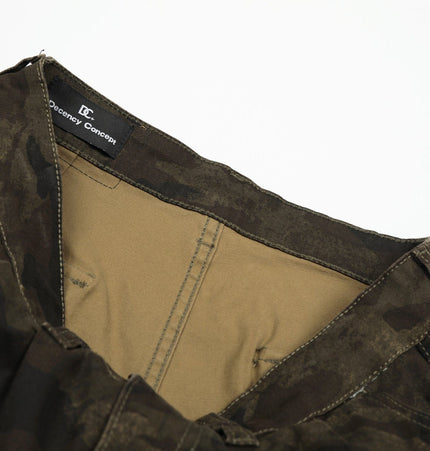 THETLSTUDIO G6801 American Retro Street Summer High-End Pleated Camouflage Workwear Design Men's Loose Cropped Shorts
