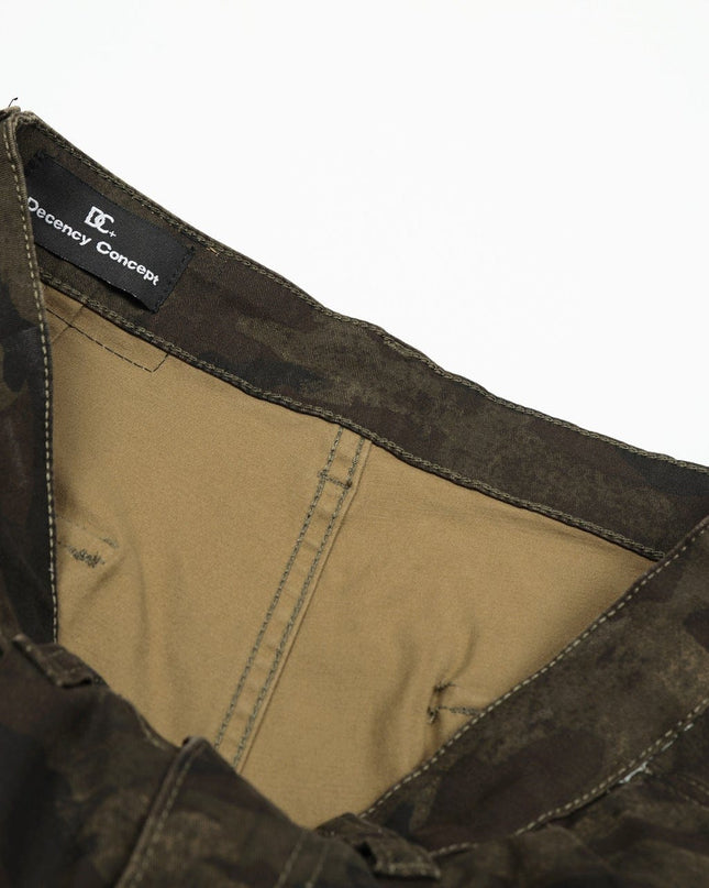 TALKLESSFASHION G6801 American Retro Street Summer High-End Pleated Camouflage Workwear Design Men's Loose Cropped Shorts