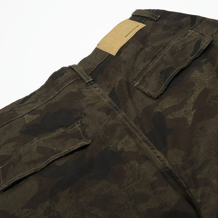 TALKLESSFASHION G6801 American Retro Street Summer High-End Pleated Camouflage Workwear Design Men's Loose Cropped Shorts