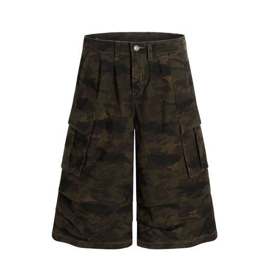 Pleated Camo Short