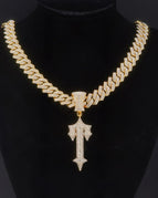 Gold pendant + 55 cm diamond diamond chain in the shape of a diamond