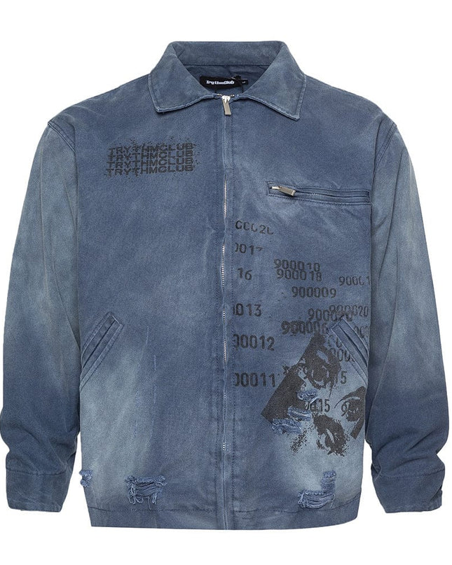 TALKLESSFASHION Gradient Inkjet Workwear Jacket For Men