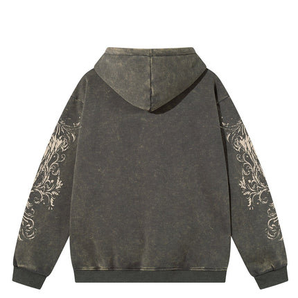 TALKLESSFASHION Graphic  Washed Hooded Pullover