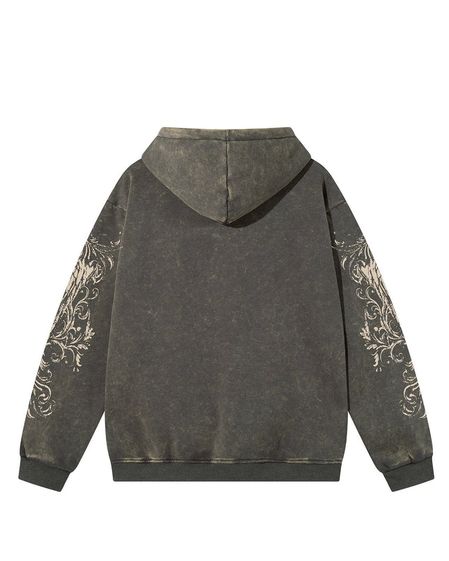 TALKLESSFASHION Graphic  Washed Hooded Pullover