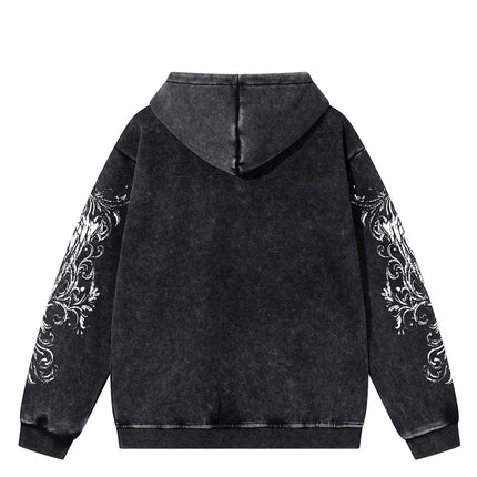 TALKLESSFASHION Graphic  Washed Hooded Pullover