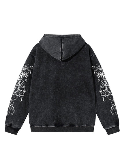 TALKLESSFASHION Graphic  Washed Hooded Pullover
