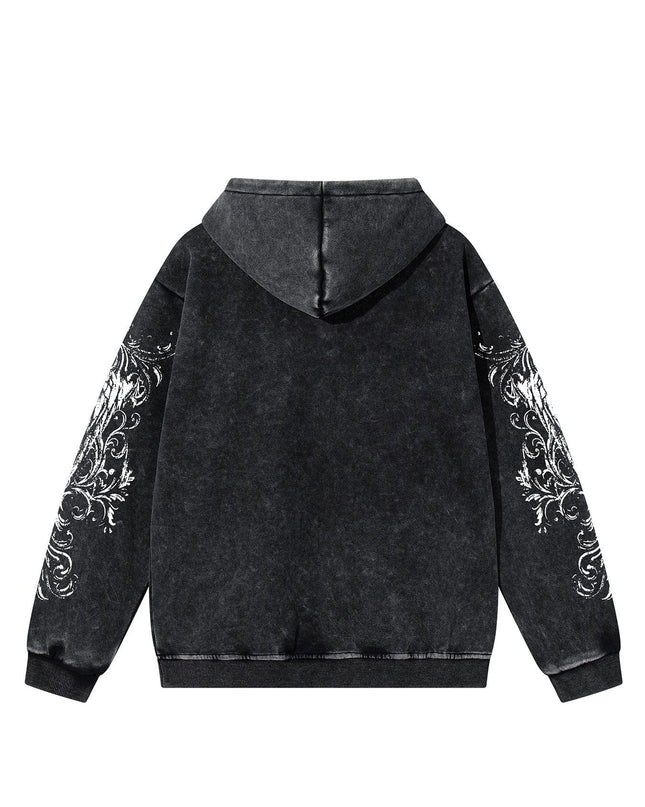 TALKLESSFASHION Graphic  Washed Hooded Pullover