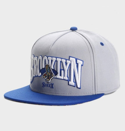 THETLSTUDIO gray Cross-border supply gray BROOKLYN sports basketball hat shade vintage hip hop street flat brim hat