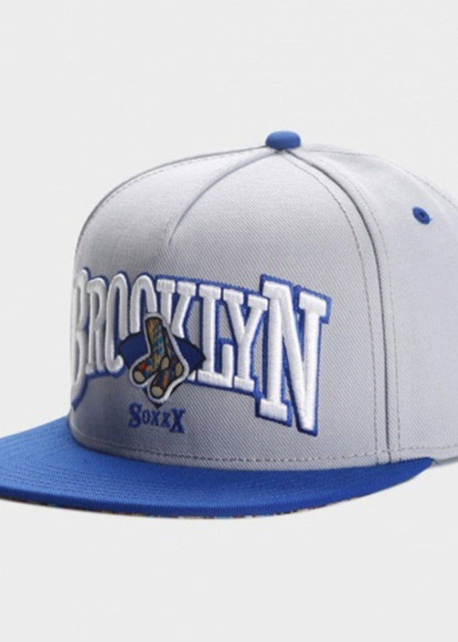 TALKLESSFASHION gray Cross-border supply gray BROOKLYN sports basketball hat shade vintage hip hop street flat brim hat