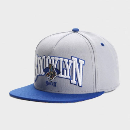 TALKLESSFASHION gray Cross-border supply gray BROOKLYN sports basketball hat shade vintage hip hop street flat brim hat