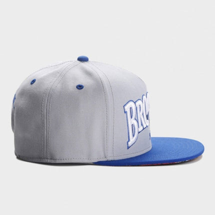 TALKLESSFASHION gray Cross-border supply gray BROOKLYN sports basketball hat shade vintage hip hop street flat brim hat