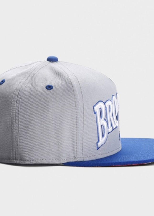 TALKLESSFASHION gray Cross-border supply gray BROOKLYN sports basketball hat shade vintage hip hop street flat brim hat