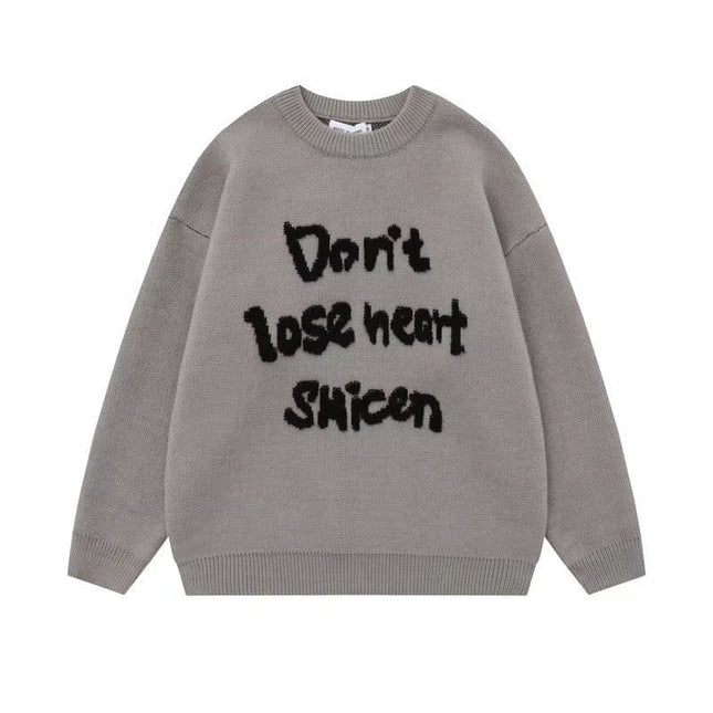 TALKLESSFASHION Gray / L Retro Jacquard Sweater—7590