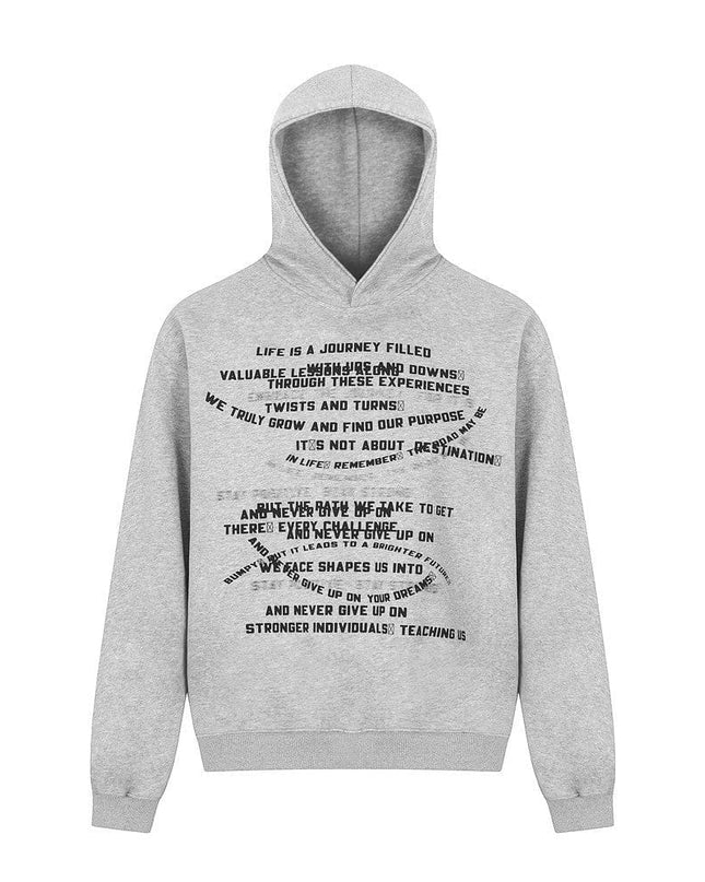 TALKLESSFASHION Gray / L Street Letter Printed Hoodie—7999