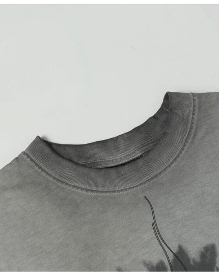 TALKLESSFASHION Gray Washed T-Shirts—4398