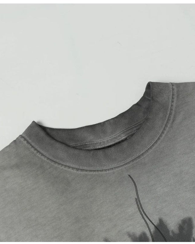 TALKLESSFASHION Gray Washed T-Shirts—4398