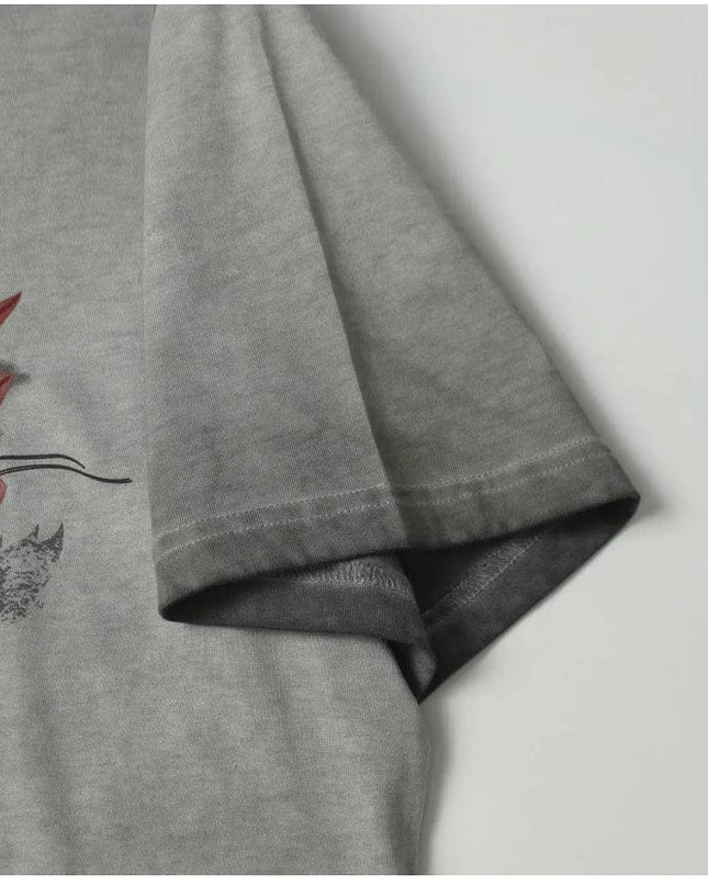 TALKLESSFASHION Gray Washed T-Shirts—4398