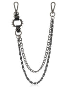 Gun black pants chain spikes