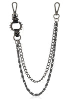 Gun black pants chain spikes